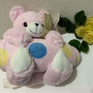 Beansprout pink Plush Baby Blanket Polka Dots 11 Inch Stuffed Animal